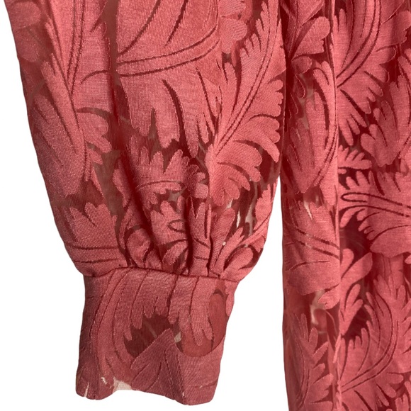 Brand New! Ember Printed Sheer Salmon Pink Duster/Swimsuit Coverup. Size XL - Picture 4 of 7